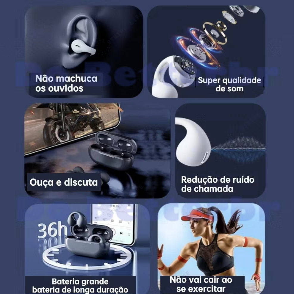 Fone de Ouvido Corrida Bluetooth Confortável Não Cai Resistente Água e Suor . Academia ,Caminhada e corrida FN- BT-33