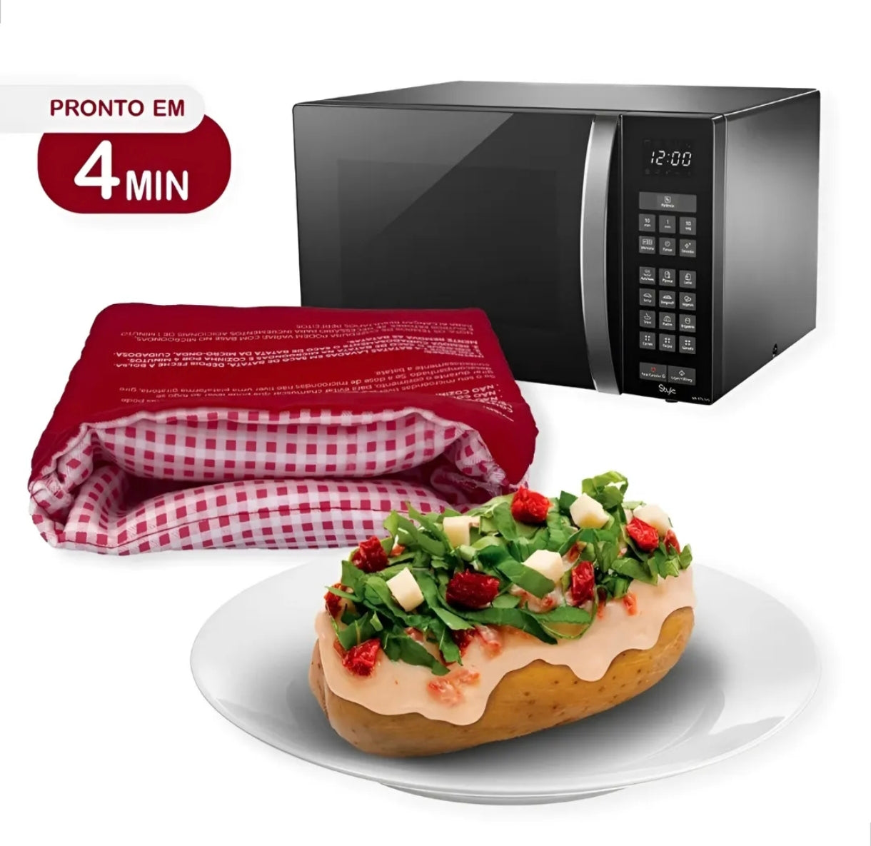 Saco Bolsa Assar Batatas e Legumes no Microondas Reutilizável