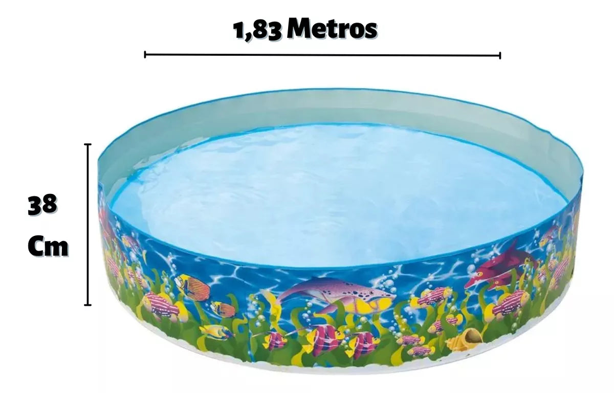 Piscina Infantil 1000 Litros Redonda Plástico Semi Rígido
