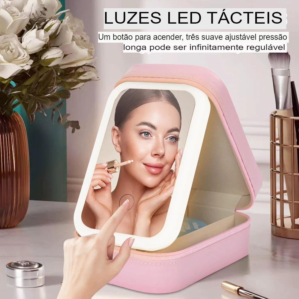 Espelho de Maquiagem Led Multifuncional Com 3 Cores de Iluminação ...