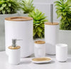 Conjunto Para Banheiro Bambu 6 Peças Completo.