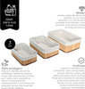 3 Unidades Cestos Organizadores de Bambu  Multiuso Com Forro Perfeito Para Banheiros, Armários, Lavanderias. Bonito e Elegante (natural)