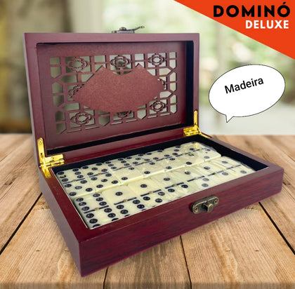 Dominó Profissional de Osso Maleta Luxo Com 28 Peças