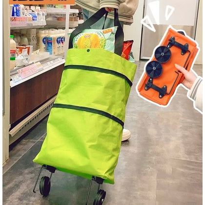 Bolsa de Armazenamento Portátil Dobrável Com Rodas -  Cor Aleatória