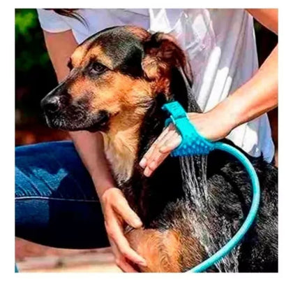 Mangueira Escova Massageadora Luva de Banho Pet Cães e Gatos