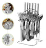 Talheres de Aço Inox 24 Peças Prata Garfo