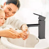 Torneira Preta Para Banheiro Misturador Quente e Frio Monocomando Via Flix Aço Inox Preto Brilhante
