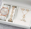 Relógio Quartz Feminino Kit 3 Pulseiras Couro Sintético. Cor Branco