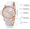 Relógio Quartz Feminino Kit 3 Pulseiras Couro Sintético. Cor Branco