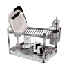 Escorredor de Pratos com Porta Talheres Em Inox Premium 16 Pratos