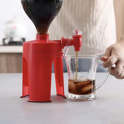 Dispenser Suporte Com Torneira Para Garrafa de Refrigerante Vermelho