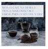Moedor de Café Manual Inox Cerâmica Vidro Reservatório. Acompanha Pote extra