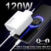 Carregador Turbo Power Celular 120w Cabo Tipo C/c Com Branco