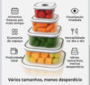 Potes Herméticos Plástico Para Mantimentos Micro-ondas Alimentos Geladeira. 5 Unidades
