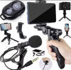Tripé Estabilizador de Mão kit 5 em 1 gimbal Microfone Celular Gravação De Vídeo