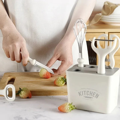 Conjunto de Cozinha Completo Abridor Fuê Tesoura Utensílios