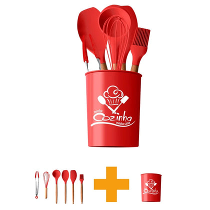 Kit Completo de Utensílios de Cozinha Em Silicone - 7 Peças