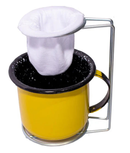 Coador  Caneca Esmaltada  Coador Individual  - Amarelo