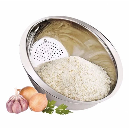 Escorredor de Arroz Inox 25cm Para Alimentos Macarrão Saladas 26cm.