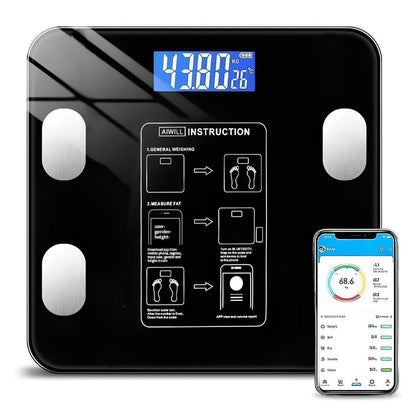 Balança Bioimpedância Profissional Com App Bluetooth 180kg Cor Preto