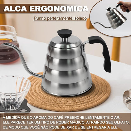 Chaleira Inox Bico de Ganso Estilosa Inox