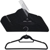 Kit 10 Cabides de Veludo Slim Ultrafinos Antideslizantes - Preto