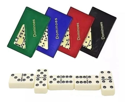 Dominó de Osso Profissional Com Estojo 28 Peças. Cores Variadas
