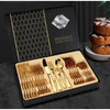 Talheres premium Kit  24 Peças Em Aço Inox  Luxo. Dourado
