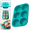 Kit 2 Assadeira Para Cupcake Com Forminhas de Silicone 6 furos  – Conjunto Colorido e Prático