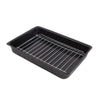 Kit 2 assadeira Retangular Esmaltada Com Grill -  Pequena 31 X 20,7 Cm / Grande 26,5 X 38x5cm