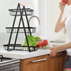 Fruteira de Mesa Arame Em Metal 3 Andares 52cm Cor Preto