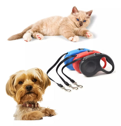 Guia Coleira Retrátil 5m P/ Cães Cachorro Gatos Passeio Pet