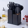 Kit Completo de Utensílios de Cozinha de Silicone e Bambu - 19 Peças