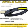 Kit de Lanterna Tática Recarregável + Lanterna de Cabeça Led Corpo Motion Camping Torch Light Lamp Com Usb