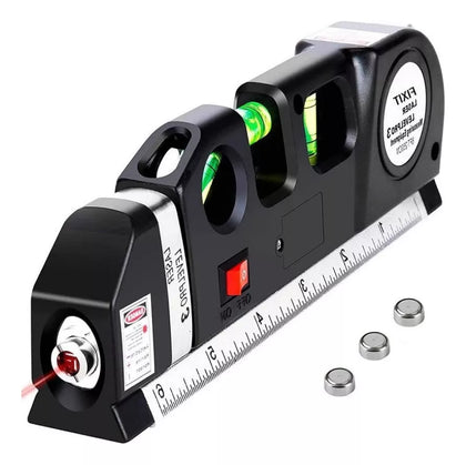 Nível Laser Multiuso 4 Em 1 – Ferramenta Profissional Com Laser, Régua, Fita Métrica e Nível.