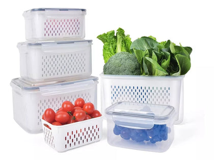 Potes  Organizadores de Geladeira . Kit 3 Pecas .mantenha a Sua Geladeira Fresca e Organizada. 850ml/1750ml/3300ml