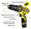 Parafusadeira Furadeira Sem Fio Bateria Impacto Martelete