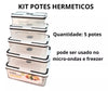 Kit de Potes Herméticos Multiuso Com Tampas - 5 Unidades compatível com Micro-ondas e Freezer.