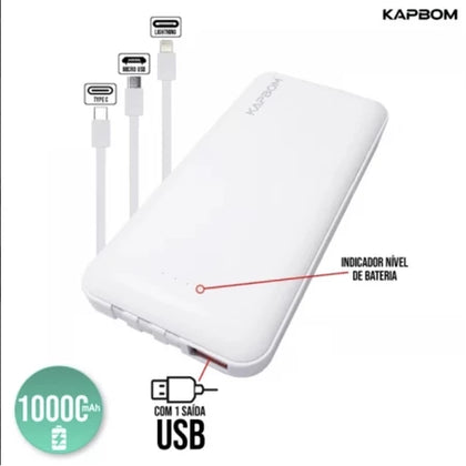 Carregador Portátil 10000mah Power Bank – Kapbom Ka-966