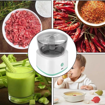 Mini Triturador de Alimentos Elétrico 250ml - Processador Potente Bivolt