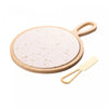 Conjunto Para Queijo de Bambu Com Tábua Redonda e Faca Terrazo 20cm X 18cm X 1,5cm . Lyor