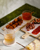 Jogo de Tabua 29x17x1,5cm 3 Peças Para Queijo Com Bandeja de Bambu e Faca Dourada e Tabua Terrazo - Lyor