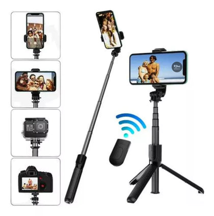 Tripé Bastão de Selfie Bluetooth  Para Todo Tipo de Celular. SEM LUZ DE LED.