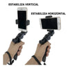 Tripé Estabilizador de Mão kit 5 em 1 gimbal Microfone Celular Gravação De Vídeo